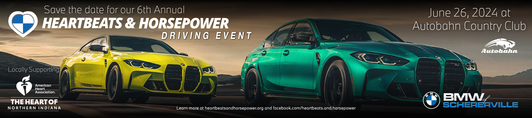 Heartbeats & Horsepower event by BMW of Schererville. This event will take place June 26 2024 at Autobahn Country Club